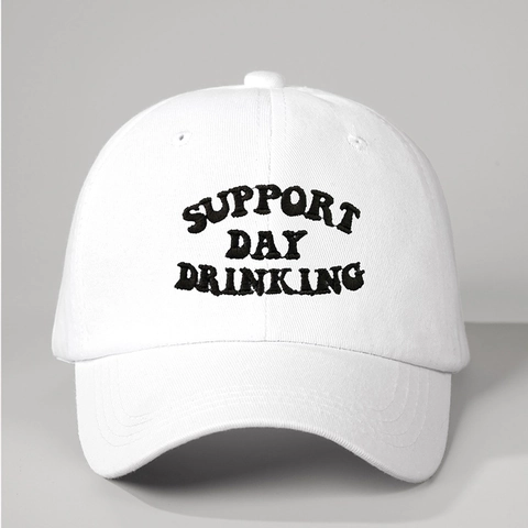 Baseball Cap Embroidered Support Day Drinking Slogan Polyester Retro Outdoor Sun Hat Adjustable For Men Women Travel