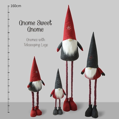 Muñeco Elfo Gnomo De Navidad Con Patas Telescópicas Adorno Tomte Nórdico Grande De Peluche Para Decoración Del Hogar