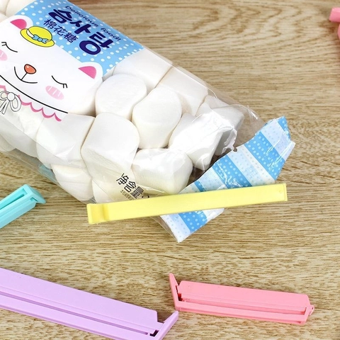 Food Sealing Clips Plastic Moisture-Proof Bag Sealer For Snacks Kitchen Storage Macaron Color Assorted Sizes