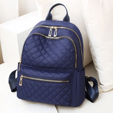 Zaino Da Donna Alla Moda Tessuto Oxford Idrorepellente Motivo A Rombi Tasche Multiple Antifurto Viaggio Casual Leggero