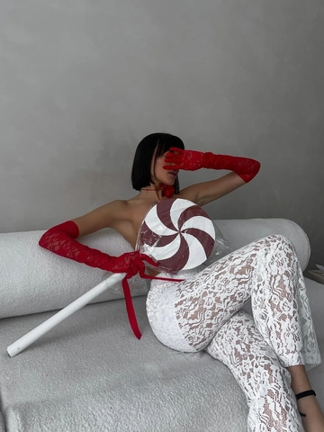 Sexy Damen Spitze Schlaghose Hohe Taille Durchsichtig Floral Slim Fit Hose Für Party Clubwear Mode