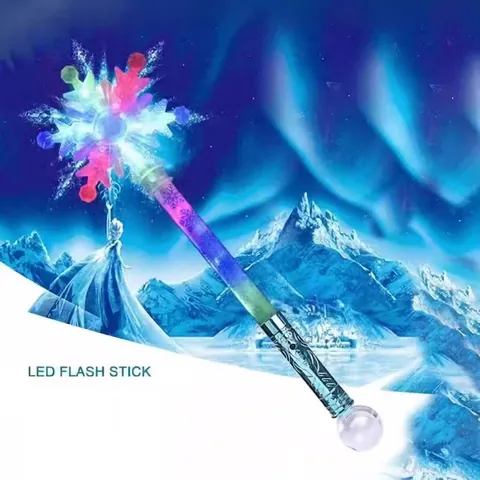 Varita Mágica LED Brillante Copo De Nieve Corazón Estrella Princesa Hada Con Función De Proyección Para Juguete De Fiesta