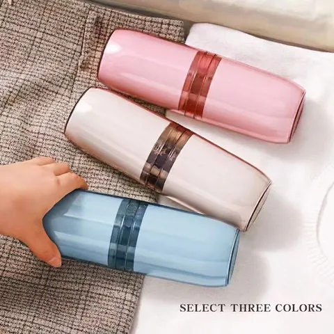Estuche Portátil De Viaje Para Cepillos De Dientes Y Juego De Vasos Caja De Almacenamiento De Plástico Para Baño