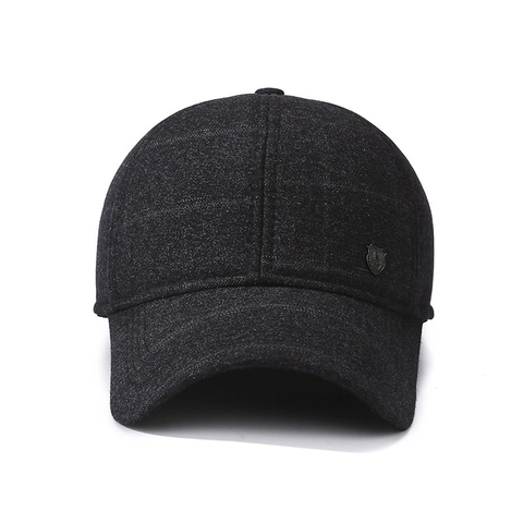 Gorra De Béisbol De Lana Para Hombre Con Orejeras Patrón De Cuadros Cálida Cortavientos Sombrero Casual Al Aire Libre