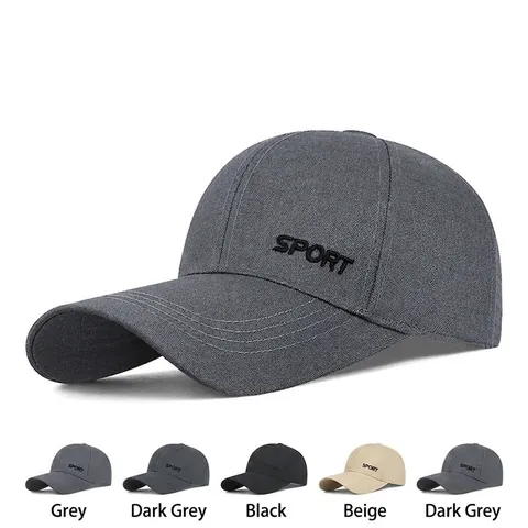 Men Baseball Cap Long Brim Sunshade Outdoor Sports Leisure Adjustable Polyester Sport Embroidery Hat