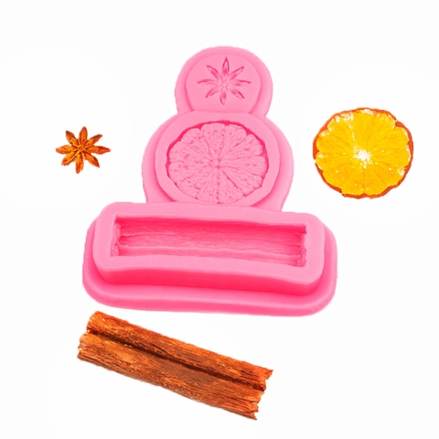 Silikonform 3D Zimt Sternanis Zitrusfrüchte Formen Für DIY Backen Fondant Tortendeko Kerzen Seifenherstellung
