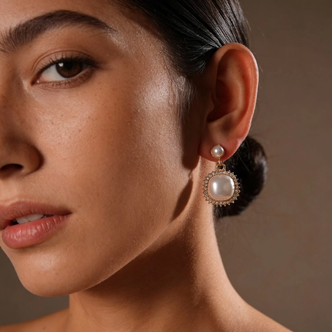 Pendientes De Aleación De Imitación De Perla Barroca Artificial Retro Con Poste De Plata Joyería Vintage Elegante Para Mujeres
