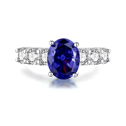 S925 Sterling Silver Ring For Women Oval Cubic Zirconia Gemstone Elegant Jewelry Anniversary Engagement Minimalist Gift