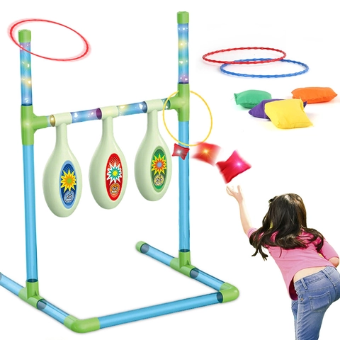 Dual Mode Light-Up Throwing Game Plastic Sandbag And Ring Toss Indoor Outdoor Activity Toy Kids Hand-Eye Coordination