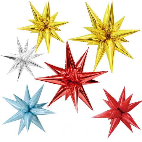 Starburst Foil Balloon Teardrop Shape Multi Point Explosion Star Aluminum Film Party Decoration Wedding Birthday Christmas
