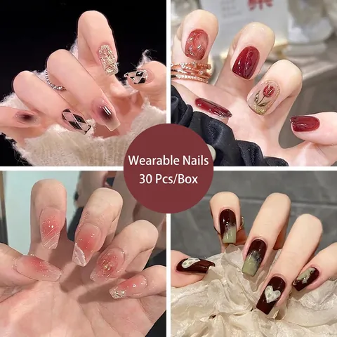 Unghie Finte Press On Punte Per Unghie Artificiali Forma Mandorla Bara Balletto Lunga Media Sfumata Rosa Dolce Elegante Per Donne