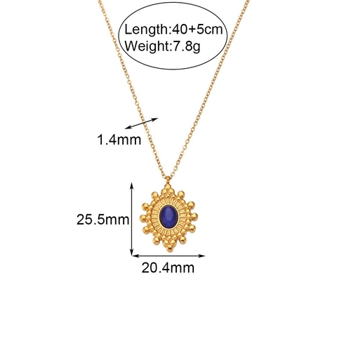 Roestvrijstalen Hanger Ketting Voor Vrouwen Verguld Natuursteen Strass Ingelegde Hart Maan Ster Charm Sieraden Ketting