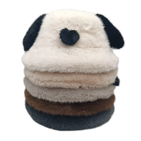 Sombrero De Pescador De Felpa De Invierno Para Mujer Piel Sintética Suave Cálido Estilo Coreano Lindas Orejas De Perro