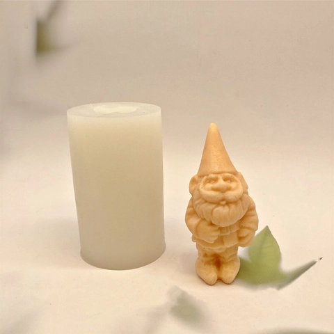 Molde Silicona Papá Noel Gnomo 3D DIY Navidad Aromaterapia Vela Yeso Chocolate Pastel Hornear Herramienta Decoración