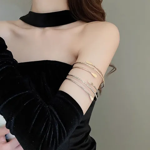 Multi Layer Spiraal Armband Legering Minimalistisch Geometrisch Open Verstelbaar Voor Dames Boho Stijl