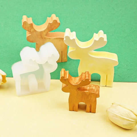 Rentier Elch Silikonform DIY Handgemachte Kerze Seife Gips Schokolade Fondant Weihnachtsdeko