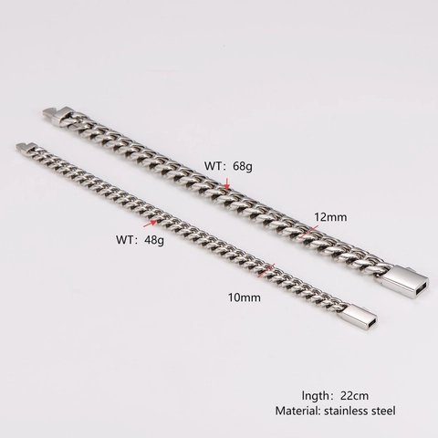 Men Cuban Link Bracelet Polished 304 Stainless Steel Bold Heavy Chain Minimalist Masculine Streetwear Jewelry Simple Design