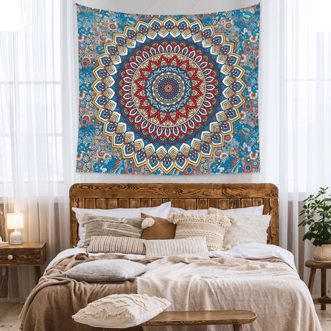 Arazzo Mandala Da Parete Poliestere Boho Stile Etnico Indiano Decorazione Artistica Per Camera Da Letto Soggiorno