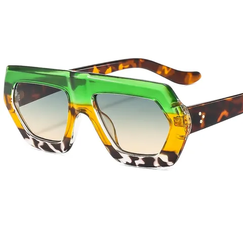 Oversized Geometric Sunglasses Vintage Irregular Polycarbonate Frame UV Protection Street Fashion Eyewear Women Men