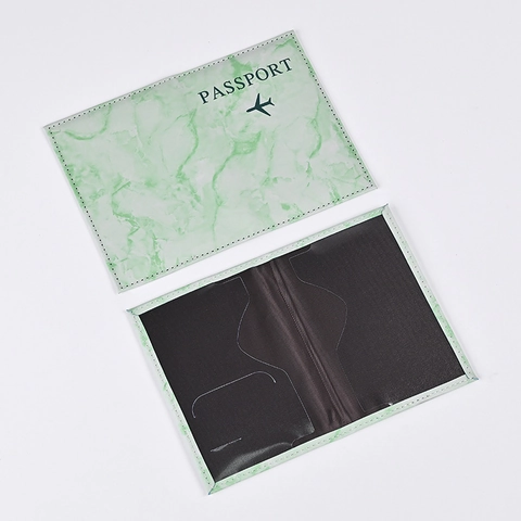 Passport Holder PU Leather Marble Pattern Protective Cover Multi Card Slots Travel Case Travel Accessories Organizer