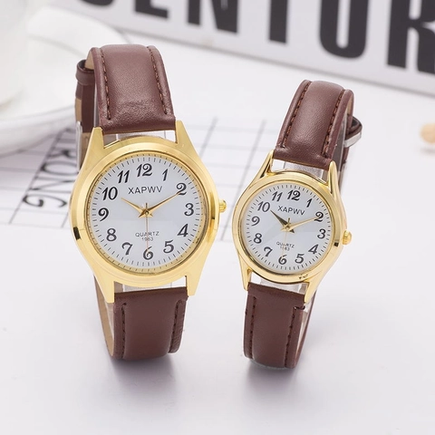 Orologi Al Quarzo Classici Per Donna E Uomo Con Cinturino In Ecopelle Cassa In Lega Numeri Arabi Quadrante Rotondo Stile Casual