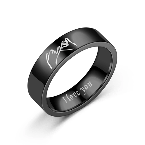 Titanstahl Versprechen Geste Paar Ringe I Love You Gravierte Hand In Hand Ringe Für Herren Damen Hochzeit Schmuck Geschenk