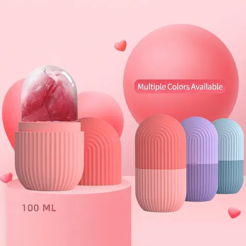 Silicone Facial Ice Roller Reusable Face Massager Mold For Skin Care Pore Shrinking Swelling Relief DIY Beauty Tools