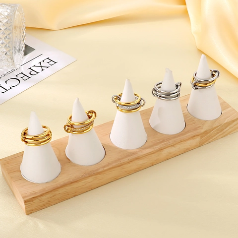 Bagues Entrelacées Multicouches En Acier Inoxydable Avec Zircone Cubique Anneau Empilable Bijoux De Mode Tendance Femmes