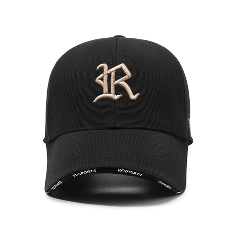 Casquette De Baseball Avec Broderie Lettre R 3D Ajustable Bord Incurvé Polyester Sport Chapeau De Soleil Unisexe