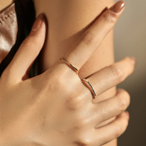 Ring Aus 925 Sterling Silber Unregelmäßige Wellenstruktur Minimalistischer Stapelbarer Fingerschmuck Für Damen