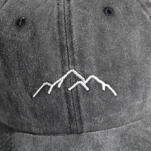 Cappello Da Baseball In Cotone Lavato Ricamo Montagna Stile Retrò Invecchiato Regolabile Sport All'aperto Protezione Solare Uomo Donna
