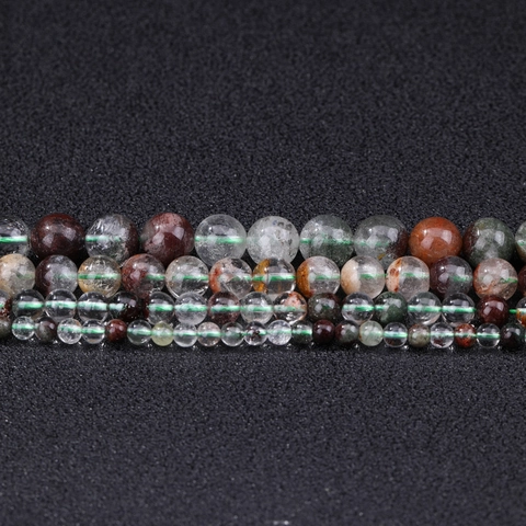 Perle Sfuise In Quarzo Fantasma Verde Naturale Tonde Lucidate Pietre Preziose Di Cristallo Per Creazione Di Gioielli DIY