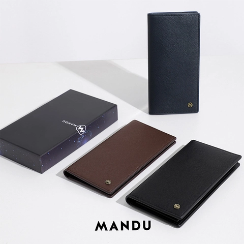 Men Long Wallet Saffiano PU Leather RFID Blocking Business Card Holder Ultra-Light Durable Daily Purse