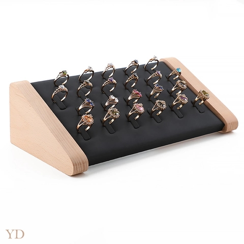 Nordic Style Solid Color Solid Wood Flannel Patchwork Jewelry Rack