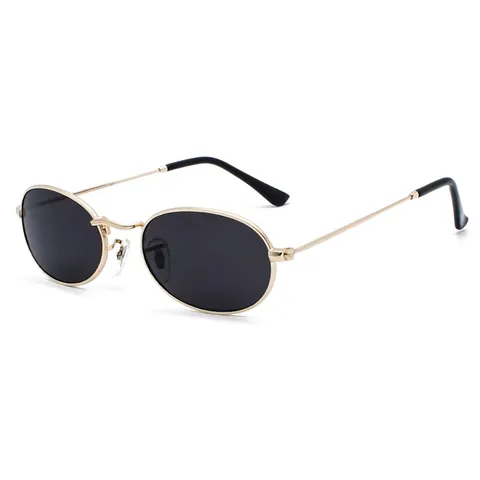 Occhiali Da Sole Ovali Vintage Montatura In Metallo Protezione UV400 Retro Punk Hip Hop Per Uomini E Donne