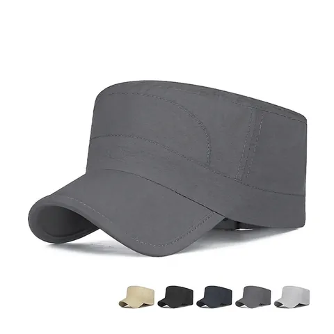 Heren Cadet Cap Waterdicht Ademend Sneldrogend Polyester Flat Top Hoed Outdoor Sport Casual Verstelbaar Zonbescherming