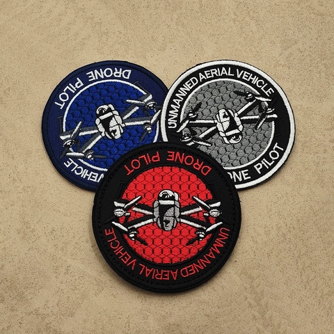 Écusson Brodé Morale Fixation Autoagrippante Badge Tactique Thème Pilote De Drone Pour Sacs À Dos Et Vestes Accessoire Décoratif