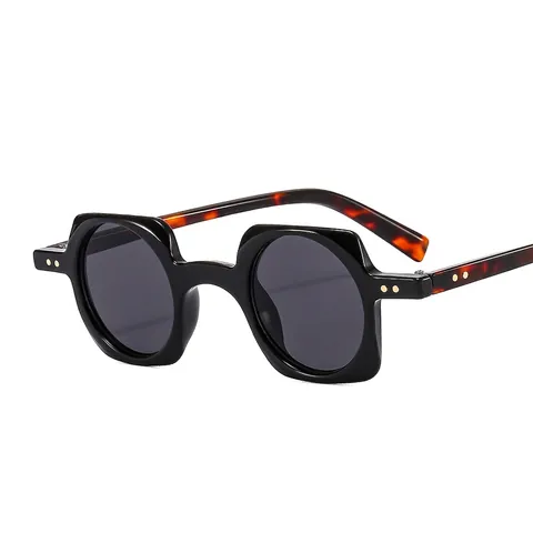Square Frame Round Lenses Sunglasses PC Punk Hip Hop Retro UV400 Protection Unisex Fashion Eyewear For Men Women