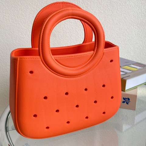 Mini Borsa Da Spiaggia In EVA Perforata Per Donna Con Manico Rotondo Impermeabile Accessorio Di Moda Per L'estate