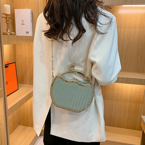 Women PU Leather Box Handbag Ribbed Texture Leopard Metal Handle Chain Strap Shoulder Crossbody Bag Fashion Evening