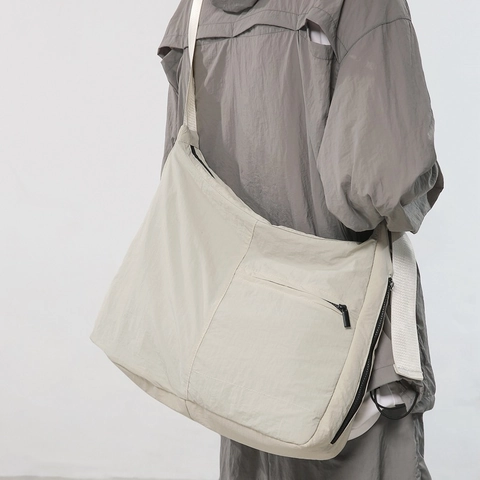 Sac Bandoulière En Nylon Grande Capacité Pour Femmes Style Japonais Minimaliste Sac Messager Épaule Imperméable