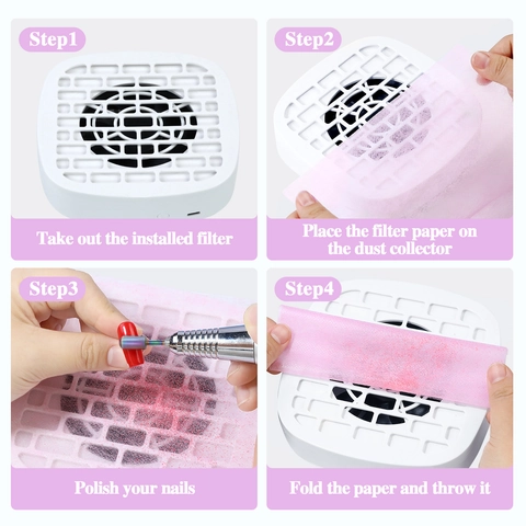 Disposable Nail Dust Collector Filter Paper Professional Non-woven Fabric For Manicure Vacuum Extractor Salon Supplies