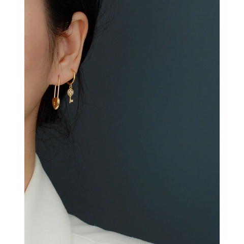 Boucles D Oreilles Créoles Cadenas En Forme De Coeur Argent Sterling 925 Style Français Minimaliste Bijoux Romantiques