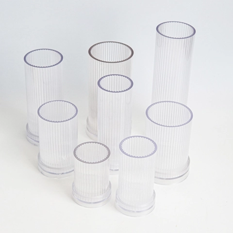 Pillar Candle Mold Cylindrical Fine Ribbed Striped Plastic Acrylic For DIY Aromatherapy Handmade Craft Supplies