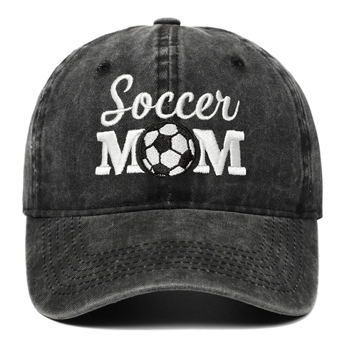 Gorra De Béisbol Bordada Soccer Mom Algodón Lavado Vintage Sombrero De Sol Ajustable Para Mujer Deportivo Retro