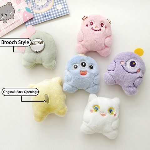 Cartoon Monster Plush Brooch Pin Cute Embroidered Soft Decorative Accessory For Bag Clothing DIY Ornament