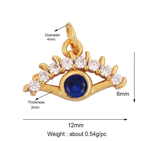 Evil Eye Anhänger Charms Kupfer Zirkon Naturmuschel Vergoldet DIY Schmuckherstellung Zubehör Für Armband Halskette
