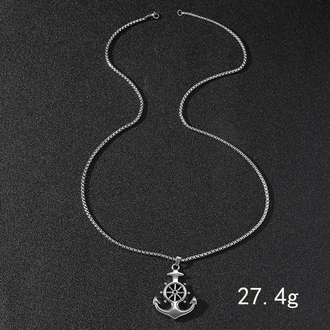 Heren Hanger Ketting Roestvrijstalen Ketting En Legering Gothische Schedel Kruis Anker Zwaard Retro Stoere Sieraden