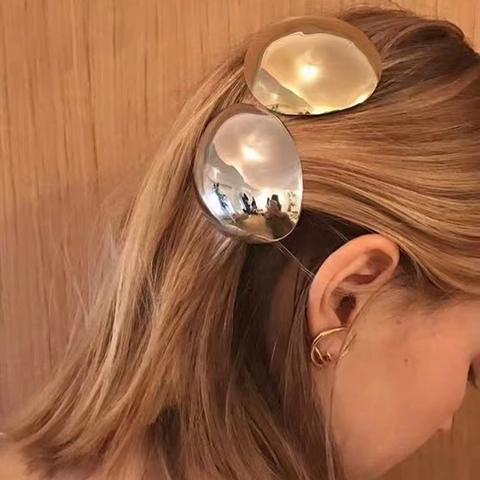 Metalen Haarclips Minimalistische Eierschaal Ovaal Veerclip Legering Spiegelpolijsten Haarspelden Voor Dames