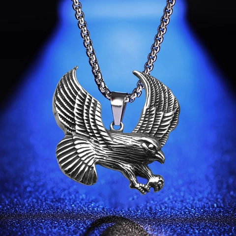 Vintage Roestvrijstalen Ketting Legering Dier Hanger Ketting Voor Mannen Punk Hip Hop Adelaar Leeuw Tijger Schedel Sieraden Cadeau